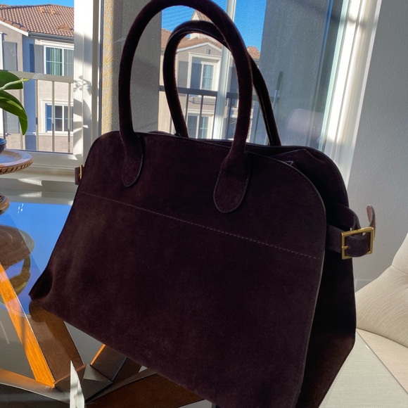 The Row Inspired Margaux Genuine Suede Bag Large - Picture 3 of 16
